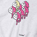 HEART PRINTING PAINTING SWEAT SHIRT-WHITE MELANGE