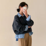 [Good Detail] Two-type Overfit Snap Button Shirt