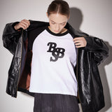 ロゴラグランTシャツ / Logo raglan t-shirt black