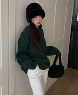 (×)(UNISEX) ベチンウールオーバーニット