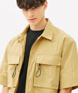 TWO POCKET STRING HALF SHIRTS (KHAKI) (6585202704502)