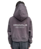 プリントクロップドフーディ / Print Cropped Hoodie-CHARCOAL