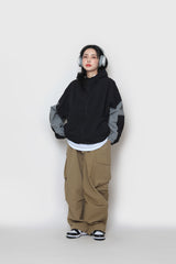 パイピングカラーフードジップアップ / Piping Color Hood Zip-up