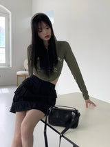 アイアンナイロンツーウェイカーゴミニスカート / Iron nylon two-way cargo mini skirt