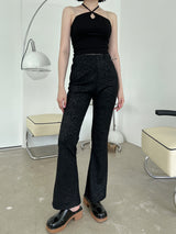 ジャガードブーツカットパンツ / Jacquard Bootcut Pants (4color)