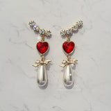 ハートラブウィングイヤリング / Red Heart Love Wing Earring