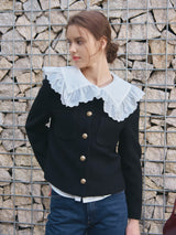 POCKET ROUND TWEED JACKET_BLACK (6638377730166)