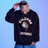 ARCH PRINTING PAINTING SWEAT SHIRT-BLACK