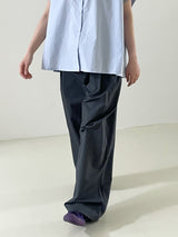 Dull bizo pintuck wide pants