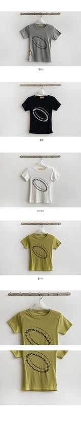 ウェーブレタリングクロップドショートスリーブTシャツ