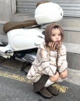 ビンテージエスニックトッポギフードニット