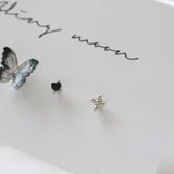 ブラックマーブルトゥインクルピアス / [4 set] Black Marble Twinkle Piercing Set