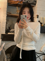 ローズボートネックニットTシャツ+タイセット