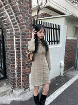 Western collar mini dress