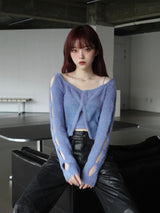 フラフィーニットカーディガンセット / FLUFFY KNIT CD SET (BLUE)