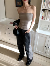 Kilo black striped wide denim pants