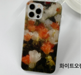 レインフラワーホワイトオレンジフォーンケース / Rain Flower white orange Phone Case