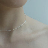 シルバーシンスレッドネックレス(スペアチェーン)/SILVER THIN THREAD NECKLACE(CHOKER) (925 silver / spare chain)