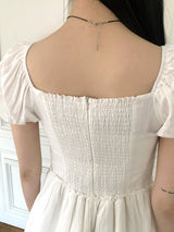 キュートストラップパフ半袖ミニワンピース / Cute Strap Puff Short Sleeve Mini Dress