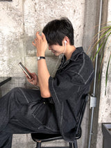 ラインブラッシュワイドデニムパンツ