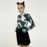 Tie-dye Cupid Knit [Black&White] (6592682328182)