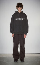  GRAFFITI CRACK HOODIE_CHARCOL