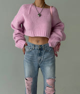 Pink Damage Wide Jeans