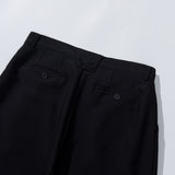 バックポイントツータックスラックス / BACK POINT TWO TUCK SLACKS - BLACK