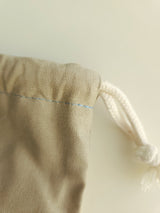 Two tone string pouch - beige L