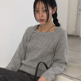 ババ ツイストボレロ スクエアネック長袖ニット