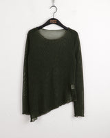 Tito diagonal pleated two-tone long sleeve knit