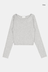 Olive wide-neck crop long sleeve