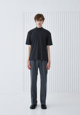 RIB MOCK NECK HALF T-SHIRT CHARCOAL (6566873530486)
