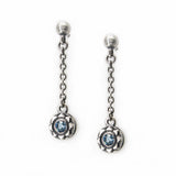 サンライトD-101ブルートパーズシルバーイヤリング / SunlightD-101 Blue Topaz silver earring (4593389043830)