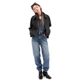 WRINKLE LEATHER SINGLE JACKET BLACK