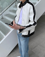 グロッシーバイカーレザージャケット / ENOC Glossy Biker Leather Jacket (2 colors)