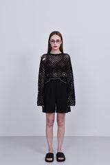 カットアウトネット長袖 / cut out net longsleeve