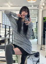 ボカシウェーブルーズニット/Bokashi weave loose knit