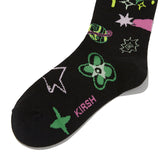 ウィティーバニープラネットソックス / WITTY BUNNY PLANET SOCKS [BLACK]