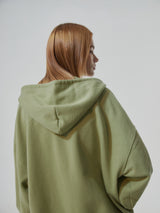 HEAVY WEIGHT OVERFITTED UNIVERSITY LOGO EMBROIDERY HOODIE ZIP UP_ SAGE GREEN (6682311295094)