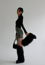 ファーレッグウォーマー/Fur Leg Warmer [ Black ]