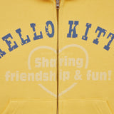 acme de la vie / Sanrio HELLO KITTY LETTERING CROP HOODIE ZIP UP YELLOW