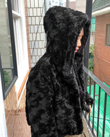 [MADE] Haong Black Rabbit Fur Hoodie Jumper