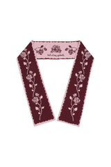 ROSE JACQUARD SCARF #WINE