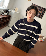 ストライプモヘアストライプニット 3色 (6658495643766)