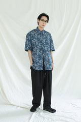 コンプレックス 1/2 シャツ / COMPLEX BYZANTINE PAISLEY 1/2 SHIRT NAVY