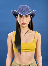 Crochet Cowboy Hat (navy)