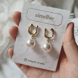 Horse Shoe and Pearl Piercing (Medium) - Gold Color