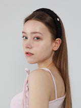 アンティックツイードヘアバンド / Antic Tweed HairBand Black Silver