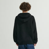 WHATTHE Big Logo Knit Hoodie Black (6643565330550)